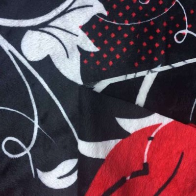 custom printed super soft two side spandex velvet fabric